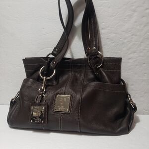 Vintage TIGNANELLO Leather Chocolate Brown Multipocket Shoulder Bag